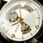 Hamilton Jazzmaster Open Heart en oro rosa